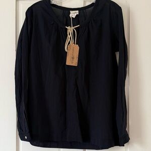 NATURAL LIFE Black Long Sleeve Blouse light but not sheer